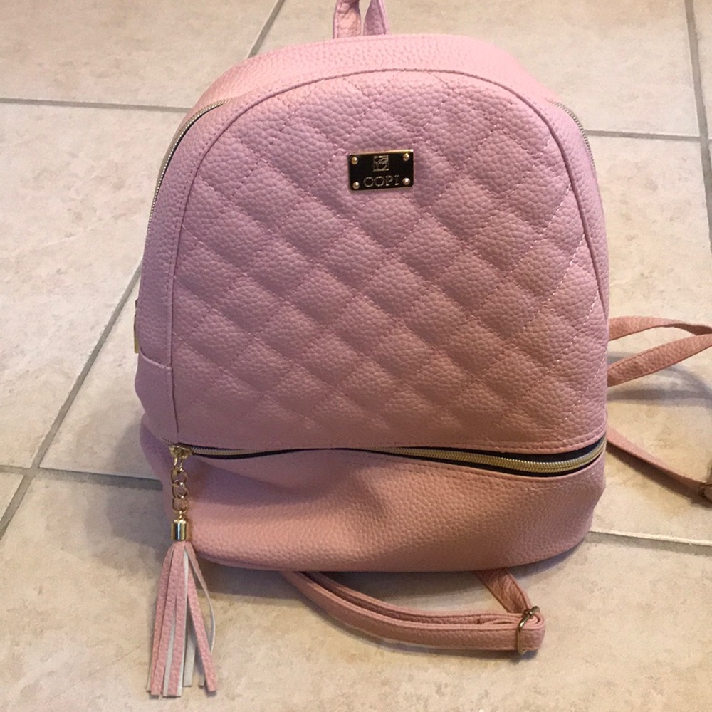 Vegan leather backpack purse